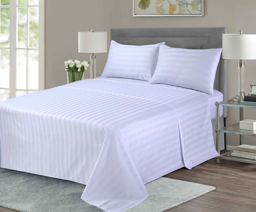 Satin Stripe Queen Bed Sheet