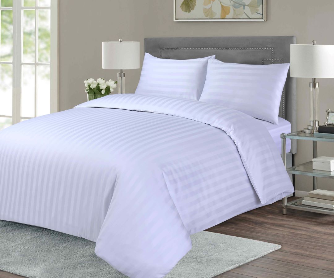 Satin Stripe Queen Duvet Cover