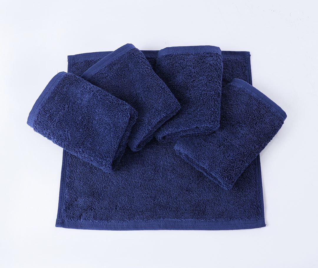 Blue Cotton Face Towels