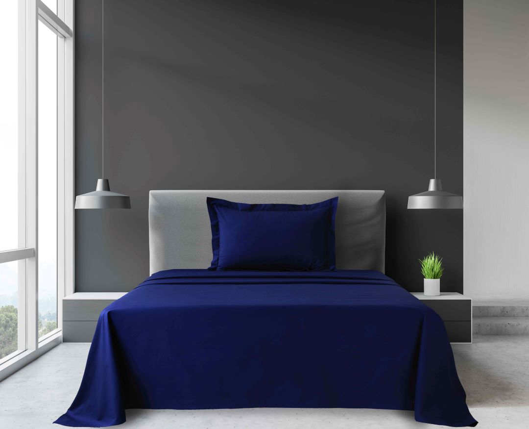 Blue Single Oxford Bed Sheet