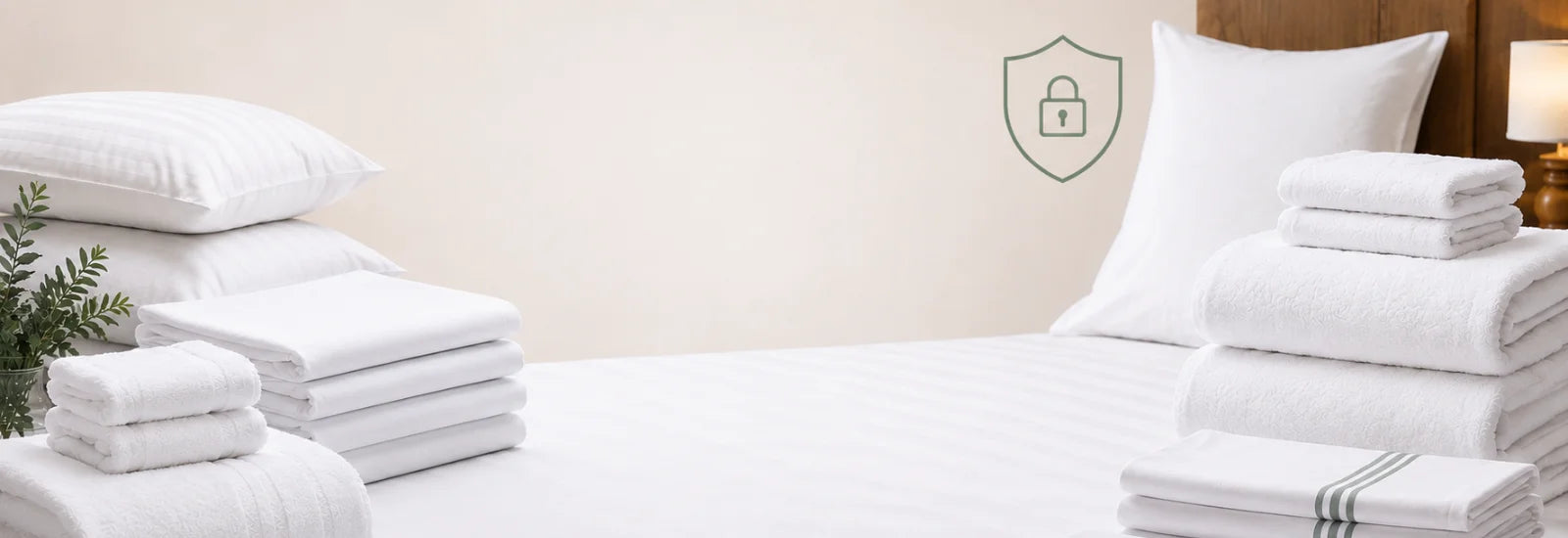 Premium white hotel bed linen, commercial towels and hospitality linen supplied by GLT Linen & Towels with a commitment to protecting customer privacy throughout New Zealand.